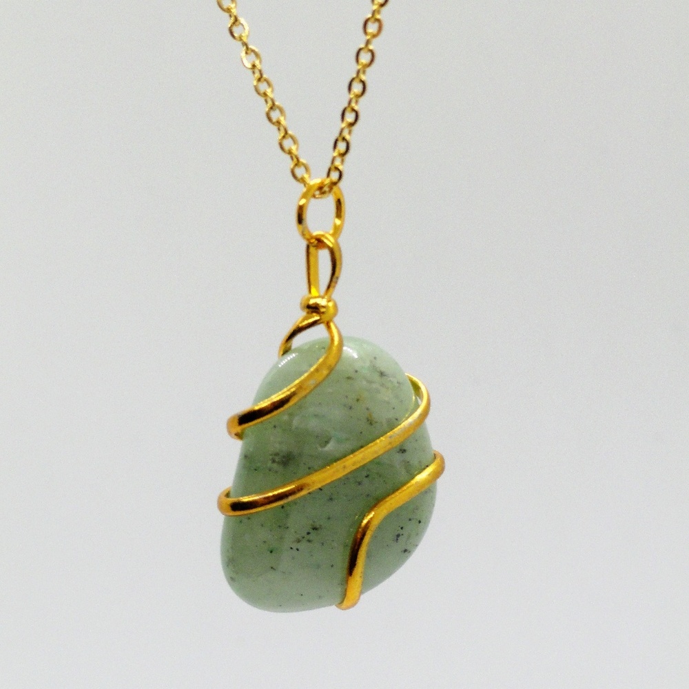 Wire Wrapped Aventurine Pendant